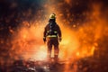 smoke uniform fireman firefighter fire safety fighter equipment rescue emergency. Generative AI.