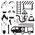 Firefighting Tool Icons Set