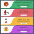 Firefighting web banner templates set