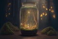 Fireflies in a glass Royalty Free Stock Photo