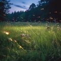 Fireflies racing across the environment