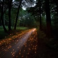 Fireflies racing across the environment