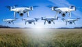 Fireflies collect data on atmospheric conditions including temperature and humidity using advanced drone technology in a vast