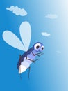 Vector of a firefly in the blue sky. Vector of a firefly in day light