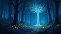 Firefly Forest: Sparkling Lights and Mystical Creatures Royalty Free Stock Photo