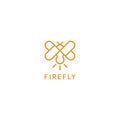Firefly with love wing logo icon template
