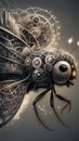 A firefly meticulously crafted from interlocking mechanical gears Royalty Free Stock Photo