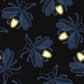 Firefly seamless vector pattern