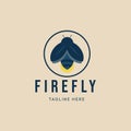 firefly vintage logo with emblem vector illustration design template Royalty Free Stock Photo