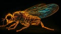 Fireflys glowing body, macro. AI generated