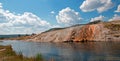 Firehole River flowing past the Midway Geyser Basin in Yellowstone National Park in Wyoming Royalty Free Stock Photo