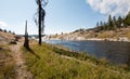 Firehole River flowing past the Midway Geyser Basin in Yellowstone National Park in Wyoming Royalty Free Stock Photo