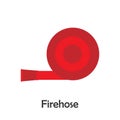 Firehose in cartoon style, marine card for kid, preschool activity for children, vector