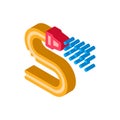 Firehose Water Spray isometric icon vector illustration