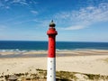 Firehouse in the beach of La Tremblade under the beautiful blue sky Royalty Free Stock Photo