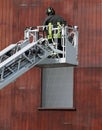 fireman on the aerial platform Royalty Free Stock Photo