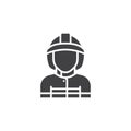 Fireman avatar glyph icon. linear style sign for mobile concept and web design