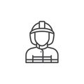 Fireman avatar line icon. linear style sign for mobile concept and web design