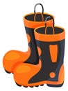 Fireman boots cartoon icon. Fireproof protected footwear