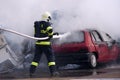 Fireman at car fire