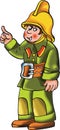 Fireman Cartoon Character Illustration