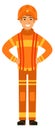 Fireman character. Cartoon firefighter. Fire safety worker