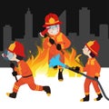 Fireman collection illustration