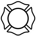 Fireman emblem sign on white background. firefighter white emblem St Florian symbol. flat style Royalty Free Stock Photo