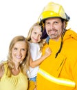 Fireman With Family Royalty Free Stock Photo