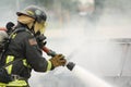 Firefighter in action Royalty Free Stock Photo