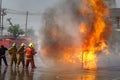 Fireman. Firefighters training.