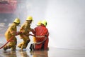 Fireman. Firefighters training. Royalty Free Stock Photo