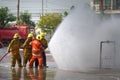 Fireman. Firefighters training. Royalty Free Stock Photo