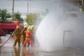 Fireman. Firefighters training. Royalty Free Stock Photo