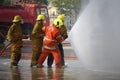 Fireman. Firefighters training. Royalty Free Stock Photo