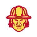 Fireman Head Front Retro