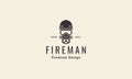 Fireman head with smoke mask logo symbol vector icon illustration graphic design