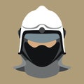 Fireman helmet face vector illustration flat style front