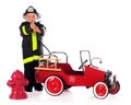 Fireman Hosing Royalty Free Stock Photo