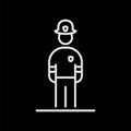 Fireman icon avatar simple flat style illustration