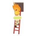 Fireman icon, cartoon style Royalty Free Stock Photo