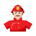 Fireman icon in cartoon style Royalty Free Stock Photo