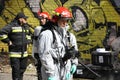 Fireman in light protective suit