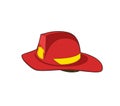 Fireman Red helmet. Firefighter safety hat. Vecto rillustration Royalty Free Stock Photo