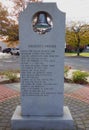 Fireman`s prayer at Firefighters memorial in East Rockaway, New York