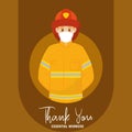 Fireman thank you essentials workers