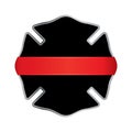 Firefighter Thin Red Line Badge Emblem Illustration