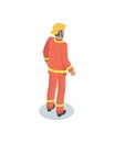 Fireman in uniform, working concept vector icon