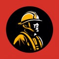 Minimalist Firefighter Icon In Bold Colors