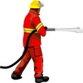 Fireman Work People Action Vector